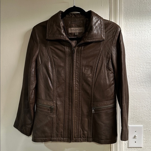 Marc New York Green Leather Jacket - Picture 15 of 15
